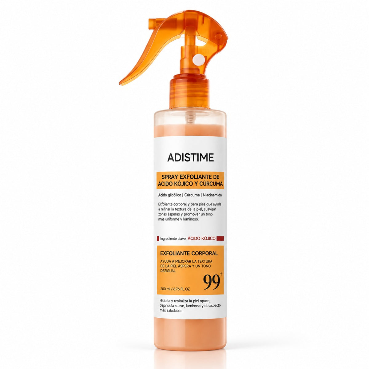 Spray Corporal ADISTIME Exfoliante con Ácido Kójico y Cúrcuma, 200 ml